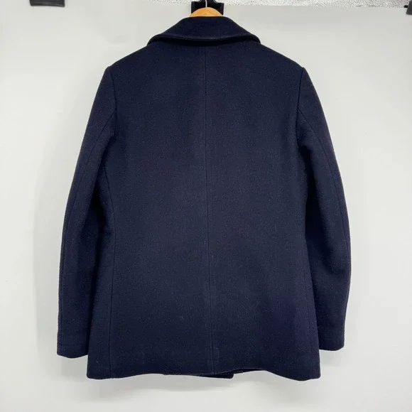 J.Crew Bayswater Peacoat Men S  Blue 100% Wool Stadium Double Breasted Preppy - Picture 11 of 12